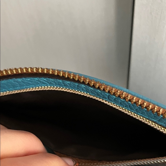 Dooney & Bourke Teal and Brown Crossbody Bag - Picture 9 of 10